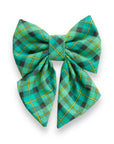 Green Plaid Sailor Bow