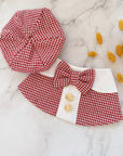 Pet Bib | Red Plaid with Beret