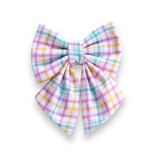 Spring Plaid Sailor Bow